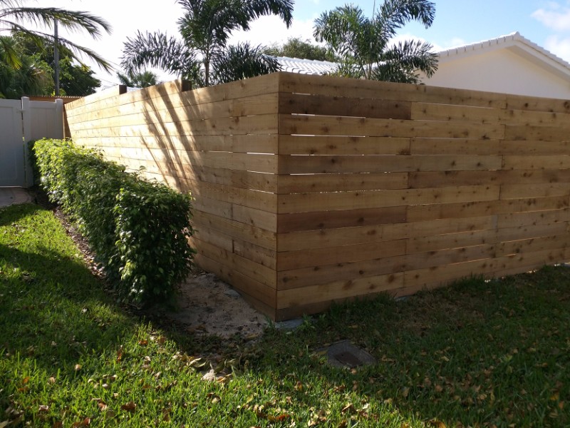 wood garden fence enclosure Broward County